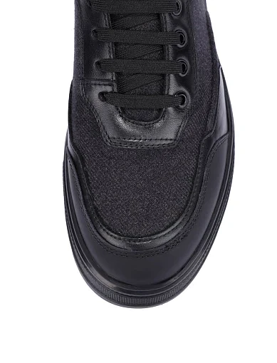 Мужские ботинки кожаные черные - фото 5 - Miraton