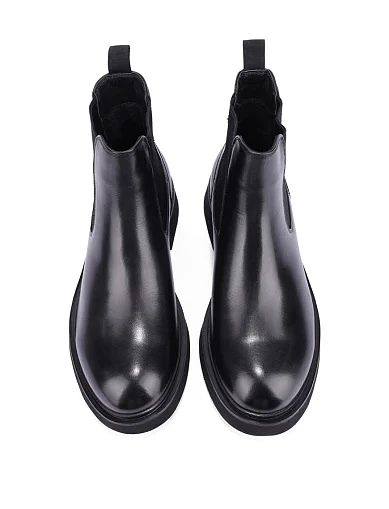 Мужские ботинки челси кожаные черные - фото 2 - Miraton