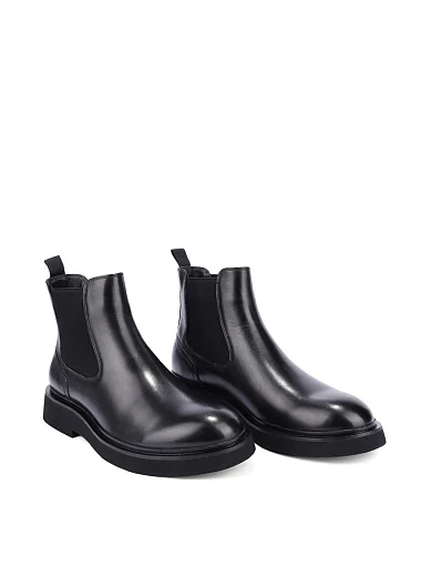 Мужские ботинки челси кожаные черные - фото 3 - Miraton