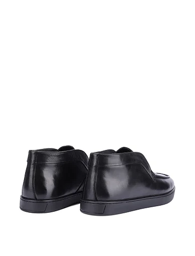 Мужские ботинки кожаные черные - фото 4 - Miraton