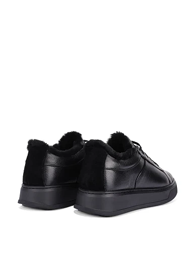 Мужские кеды кожаные черные - фото 4 - Miraton