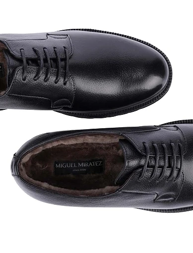 Чоловічі туфлі шкіряні чорні (9368D-72-542M) - фото 5 - Miraton