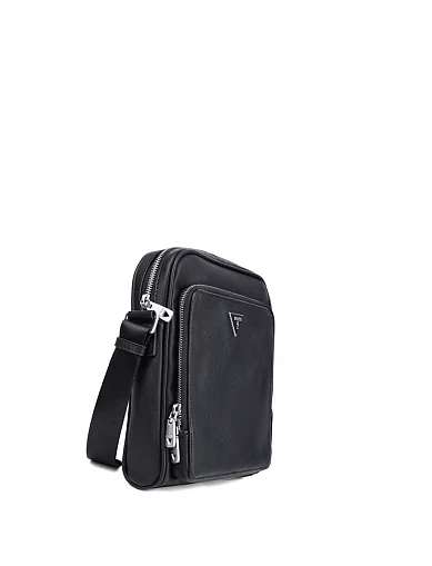 Мужская сумка кросс-боди Guess из экокожи черная - фото 2 - Miraton