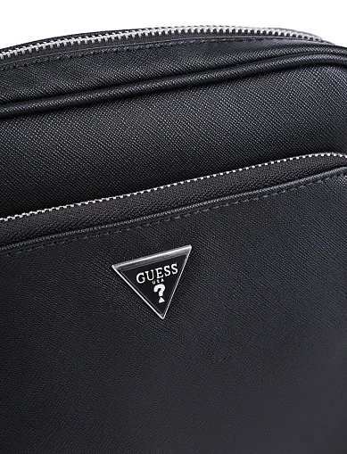 Мужская сумка кросс-боди Guess из экокожи черная - фото 5 - Miraton