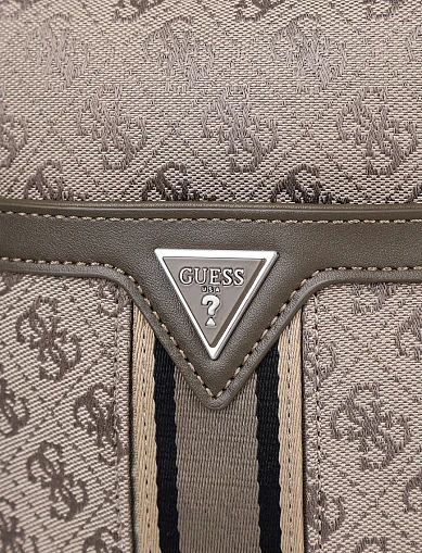 Мужская сумка кросс-боди Guess из экокожи бежевая - фото 4 - Miraton