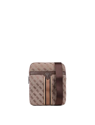 Мужская сумка кросс-боди Guess из экокожи бежевая - фото 1 - Miraton