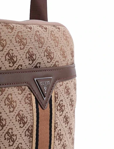 Мужская сумка кросс-боди Guess из экокожи бежевая - фото 4 - Miraton