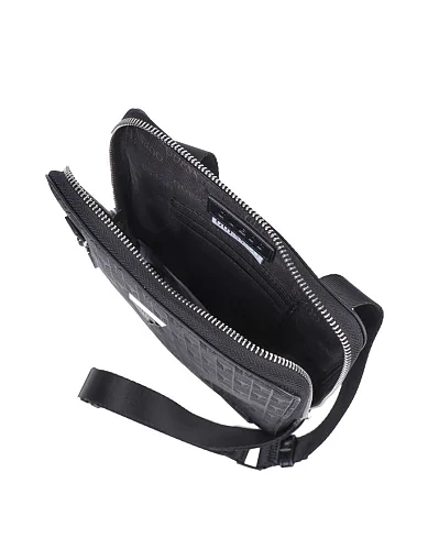 Мужская сумка мессенджер Guess из экокожи черная - фото 5 - Miraton