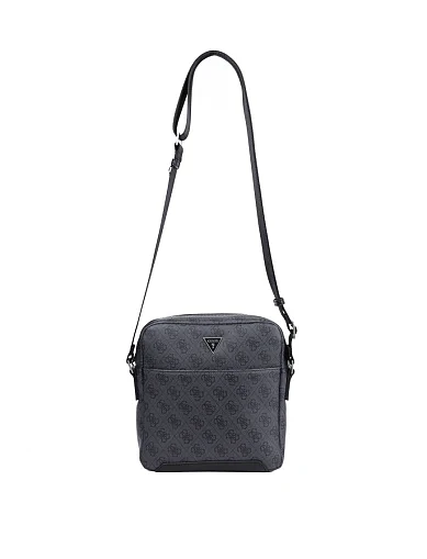 Мужская сумка мессенджер Guess из экокожи черная - фото 6 - Miraton