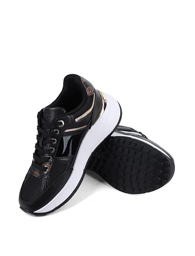 Женские кроссовки Guess из экокожи черные - фото 2 - Miraton