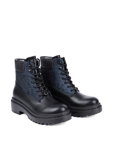 Женские ботинки Guess из экокожи черные - фото 3 - Miraton