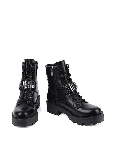 Женские ботинки Guess из экокожи черные - фото 2 - Miraton