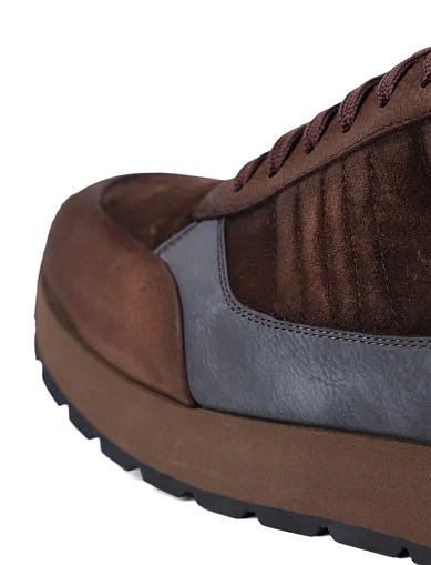 Мужские кроссовки MIRATON кожаные рыжие - фото 2 - Miraton