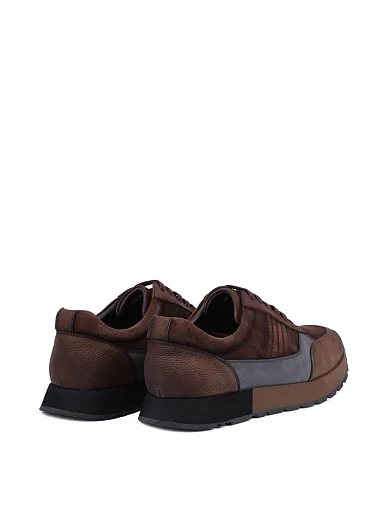 Мужские кроссовки MIRATON кожаные рыжие - фото 4 - Miraton