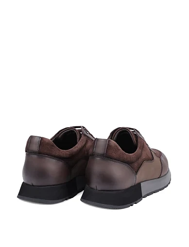 Мужские кроссовки MIRATON кожаные коричневые - фото 4 - Miraton