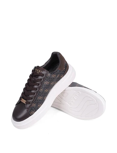 Мужские кеды Guess из экокожи коричневые - фото 5 - Miraton