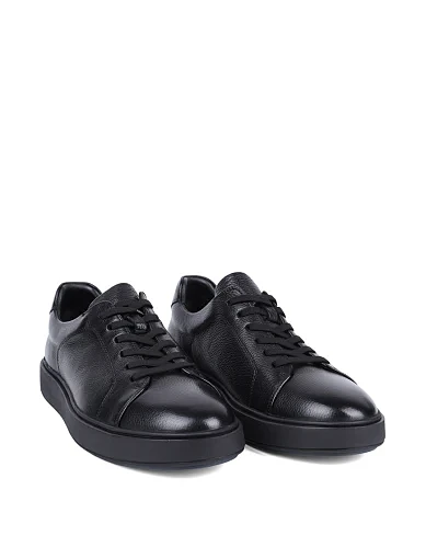 Мужские кеды MIRATON кожаные черные - фото 3 - Miraton