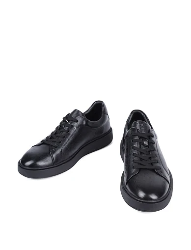 Мужские кеды MIRATON кожаные черные - фото 5 - Miraton