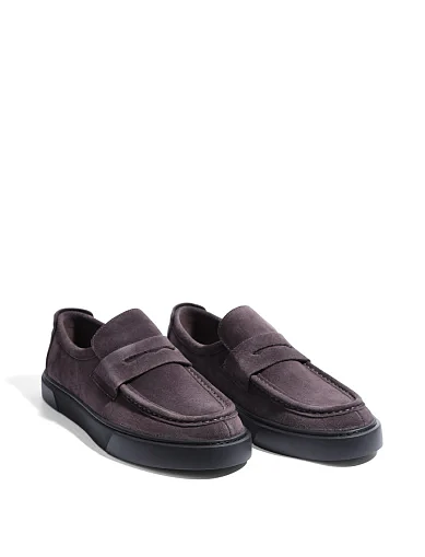 Мужские туфли лоферы Miguel Miratez замшевые коричневые - фото 2 - Miraton