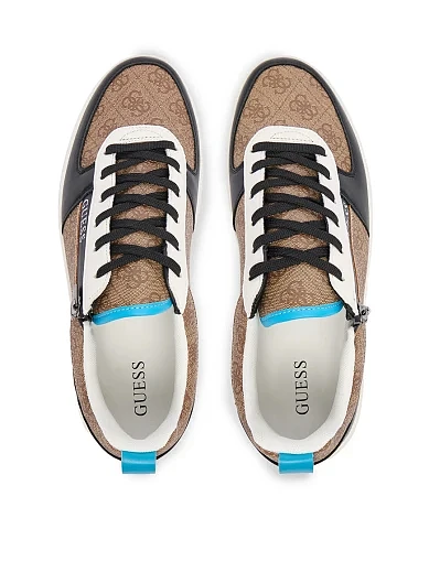 Мужские кеды Guess из экокожи бежевые - фото 4 - Miraton