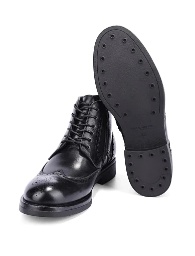 Чоловічі черевики шкіряні чорні (HS2152-100) - фото 2 - Miraton