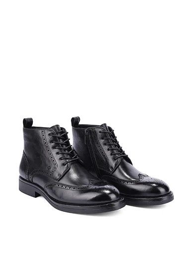 Чоловічі черевики шкіряні чорні (HS2152-100) - фото 3 - Miraton