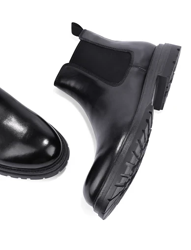 Чоловічі черевики челсі шкіряні чорні (HS2425-2) - фото 2 - Miraton