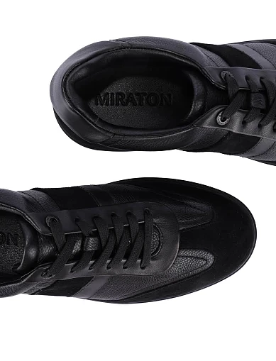 Чоловічі кеди MIRATON шкіряні чорні (PRTFO425M) - фото 5 - Miraton