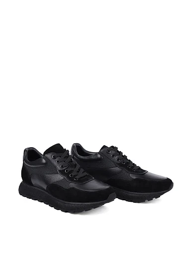 Мужские кроссовки MIRATON кожаные черные - фото 3 - Miraton