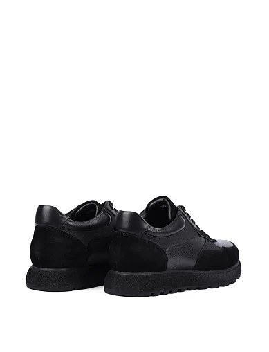 Мужские кроссовки MIRATON кожаные черные - фото 4 - Miraton