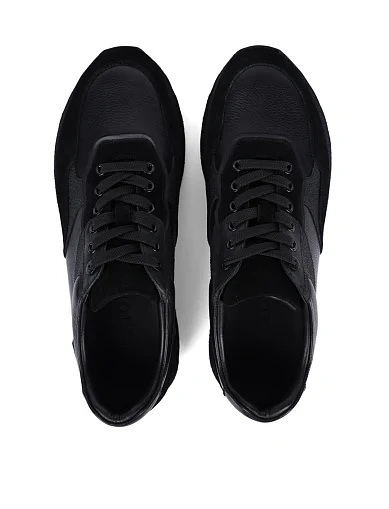 Мужские кроссовки MIRATON кожаные черные - фото 5 - Miraton