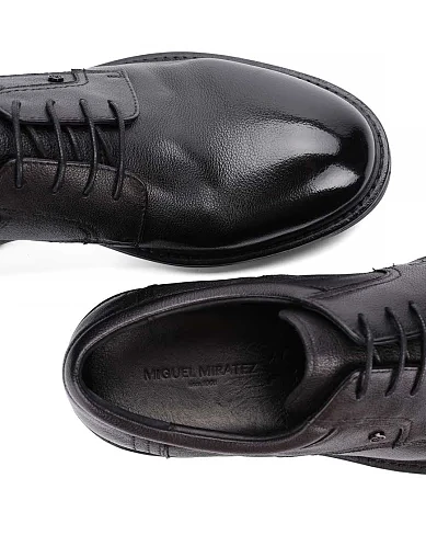 Мужские туфли Miguel Miratez кожаные черные - фото 5 - Miraton