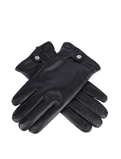 Рукавички шкіряні чорні (G-294) - фото 2 - Miraton
