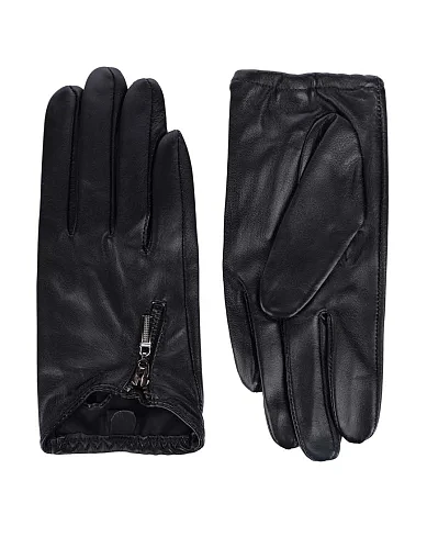 Рукавички шкіряні чорні(2792) - фото 1 - Miraton