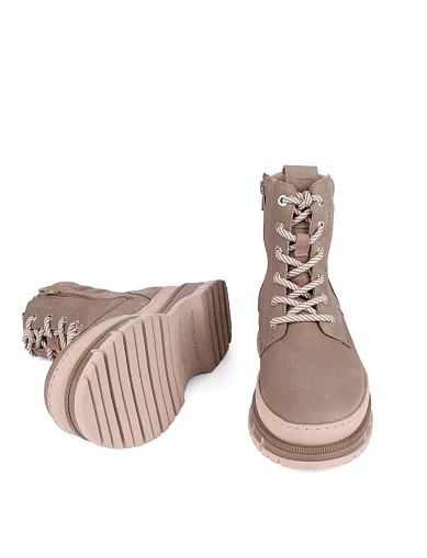 Женские ботинки из нубука бежевые - фото 2 - Miraton