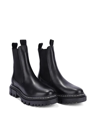 Женские ботинки челси Tamaris кожаные черные - фото 3 - Miraton