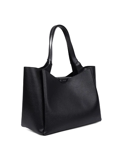 Женская сумка тоут из экокожи черная - фото 2 - Miraton