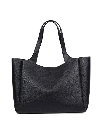 Женская сумка тоут из экокожи черная - фото 3 - Miraton