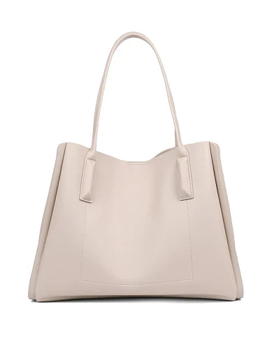 Женская сумка тоут из экокожи бежевая - фото 3 - Miraton