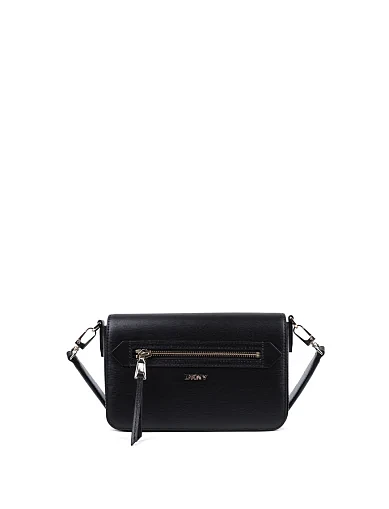 Женская сумка кросс-боди кожаная черная - фото 1 - Miraton