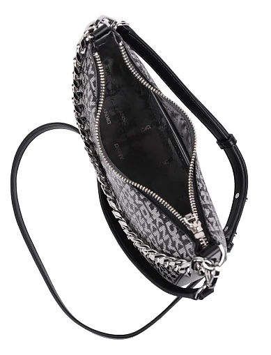 Женская сумка через плечо из экокожи черная - фото 5 - Miraton