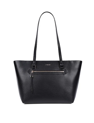 Женская сумка тоут кожаная черная - фото 1 - Miraton