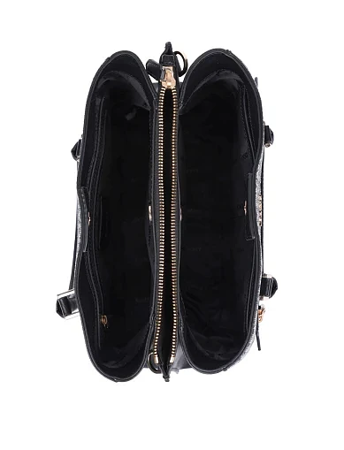 Женская сумка тоут из экокожи черная - фото 6 - Miraton