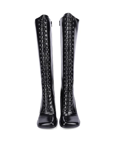 Женские сапоги JEFFREY CAMPBELL кожаные черные - фото 3 - Miraton