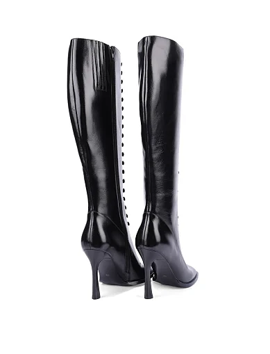 Женские сапоги JEFFREY CAMPBELL кожаные черные - фото 5 - Miraton