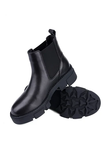 Женские ботинки челси MIRATON кожаные черные - фото 2 - Miraton