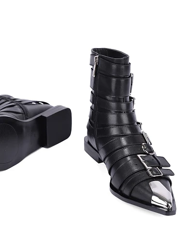 Жіночі черевики MIRATON шкіряні чорні(866-6) - фото 3 - Miraton