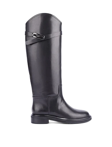 Женские сапоги кожаные черные - фото 1 - Miraton