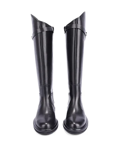 Женские сапоги кожаные черные - фото 2 - Miraton