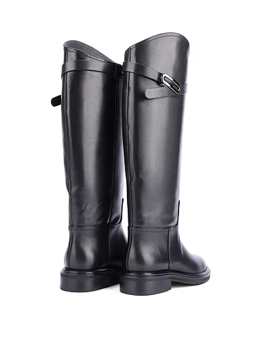 Женские сапоги кожаные черные - фото 4 - Miraton